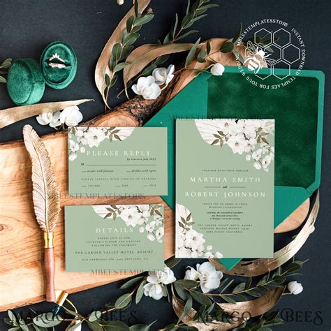 Sage Green Wedding Stationery .